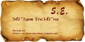 Sólyom Enciána névjegykártya